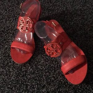 Orange Wedge Heel Sandal